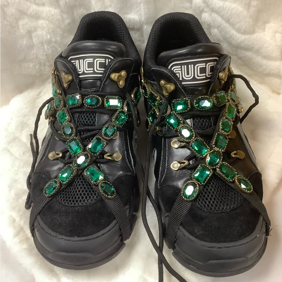 Gucci Flashtrek Jeweled Sneakers - Picture 2 of 15